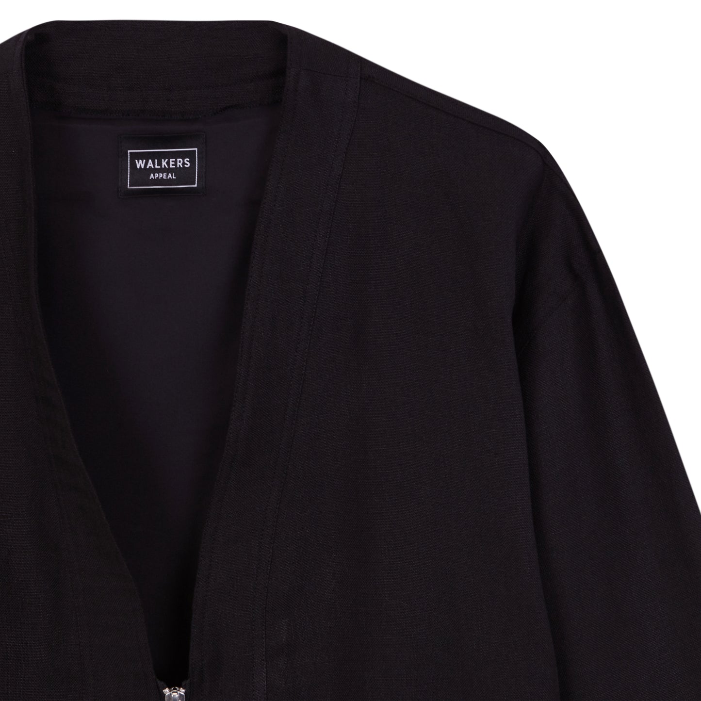 MARTINIQUE ZIP LINEN BOMBER JACKET BLACK