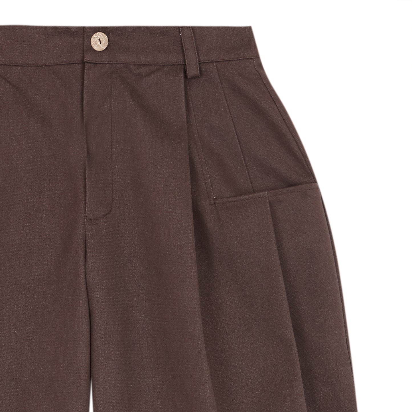 BRUCK STONE BROWN COTTON OVERSIZE PANTS